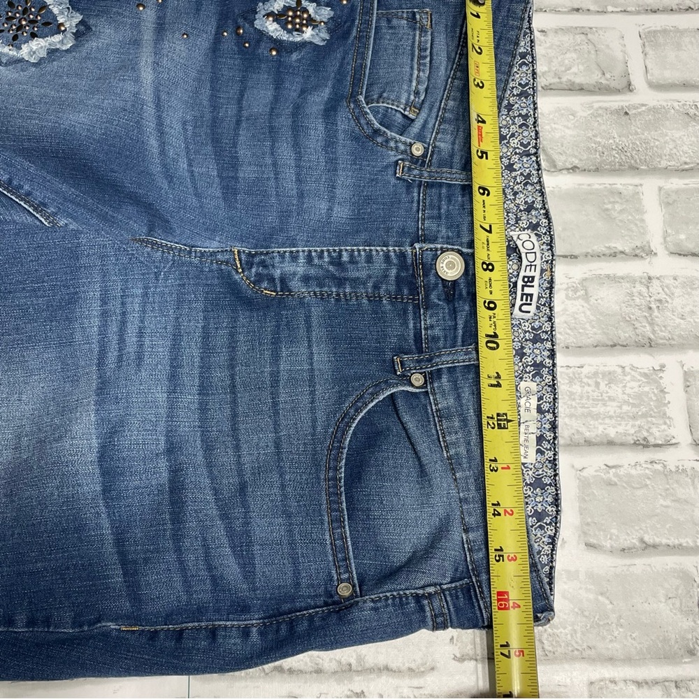 Vintage Code Bleu America "Bestie" Jeans. Gracie. Size 14W. Distressed. Studs - Picture 12 of 15